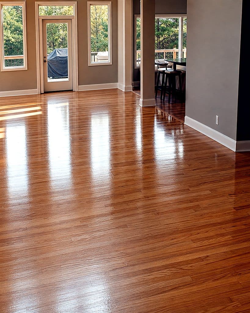 Red oak living room after full refinish